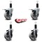 Service Caster 4'' Semi Steel Swivel 1-1/4'' Expanding Stem Caster Set 2 Total Lock Brakes, 4PK SCC-EXTTL20S415-SSR-2-S-2-114 - alternate 4